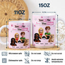 Pet Couple,Pet Lovers,Pet Mom,Pet Dad,Dog Lovers,Dog Mom,Dog Dad,Dog Couple,Cat Lovers,Cat Mom,Cat Dad,Cat Couple,Gift For Couples,Happy - 3D Effect Couple You & Me And The Dogs Cats - Personalized White Edge-to-Edge Mug