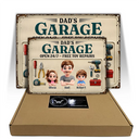 Gift For Grandpa, Top Market, Confident, Vector - 3D Effect Dad Papa Garage - Personalized Classic Metal Signs