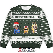 Happy,Family,Christmas - 3D Effect Family - Personalized Unisex Ugly Sweater