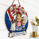 America 250th, Independence Day, Top Market, Family, Proud, Vector - 3D Effect Family 250 Years Of Freedom - Personalized Custom Shaped Wood Sign