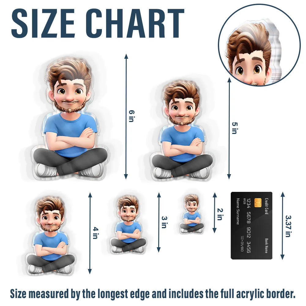 Family, Gift For Grandparents, Pet Couple, Pet Lovers, Grandpa - Grandkids, Grandma - Grandkids, Non-Eng - 3D Effect Family Member Cross Arm - Personalized Acrylic Fridge Magnet