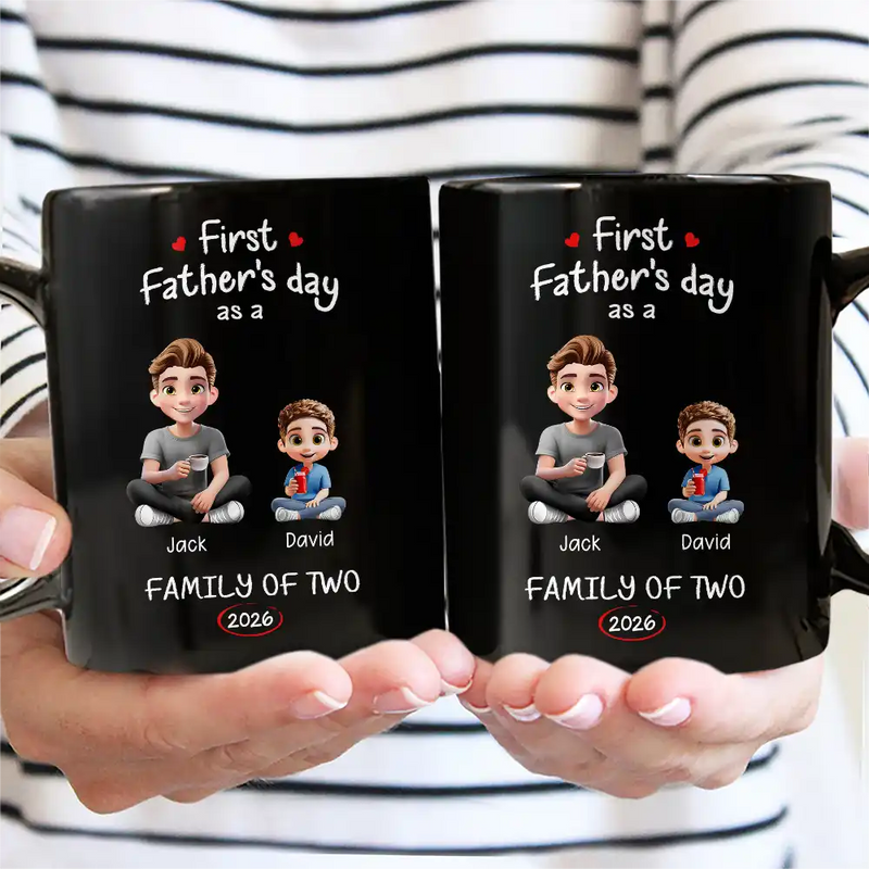 Gift For Mother,Gift For Father,Gift For Kids,Gift For Men,Gift For Women,Happy,Family - 3D Effect First Time Ever As A Family Of Three - Personalized Mug
