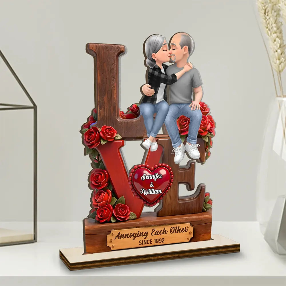 Gift For Couples,Old Couples,Gift For Husband,Gift For Wife,Gift For Boyfriend,Gift For Girlfriend,LGBT,Love,Top Market - 3D Effect Flannel Couple You & Me We Got This - Personalized Custom Shaped 2-Layered Acrylic Wooden Plaque