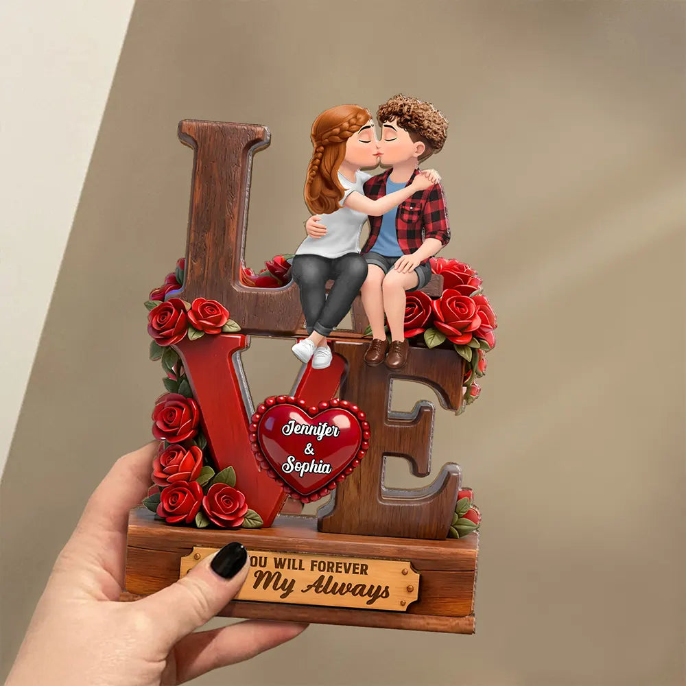 Gift For Couples,Old Couples,Gift For Husband,Gift For Wife,Gift For Boyfriend,Gift For Girlfriend,LGBT,Love,Top Market - 3D Effect Flannel Couple You & Me We Got This - Personalized Custom Shaped 2-Layered Acrylic Wooden Plaque