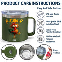 Gift For Yourself,Gifts For Colleagues,Funny - 3D Effect Funny Chicken F-CAW-F My Work Vocabulary - Personalized 14oz Stainless Steel Tumbler With Handle