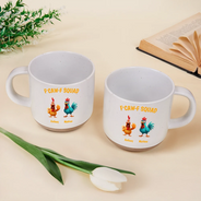 Funny, Gift For Yourself, Gift For Women, Gift For Men, Farm, Gifts For Colleagues, Gift For Bestie - 3D Effect Funny Chickens F-CAW-F Squad - Personalized Pottery Mug