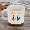 Funny, Gift For Yourself, Gift For Women, Gift For Men, Farm, Gifts For Colleagues, Gift For Bestie - 3D Effect Funny Chickens F-CAW-F Squad - Personalized Pottery Mug