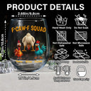 Funny,Gift For Yourself,Gift For Women,Gift For Men,Farm,Gifts For Colleagues,Gift For Bestie - 3D Effect Funny Chickens F-CAW-F Squad - Personalized Stemless Wine Glass