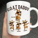 Gift For Father,Gift For Grandpa,Top Market,Non-Eng,Icon,Humorous - 3D Effect Goat Dad And Kids - Personalized Mug