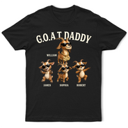 Gift For Father,Gift For Grandpa,Top Market,Non-Eng,Icon,Humorous - 3D Effect Goat Dad And Kids - Personalized T Shirt
