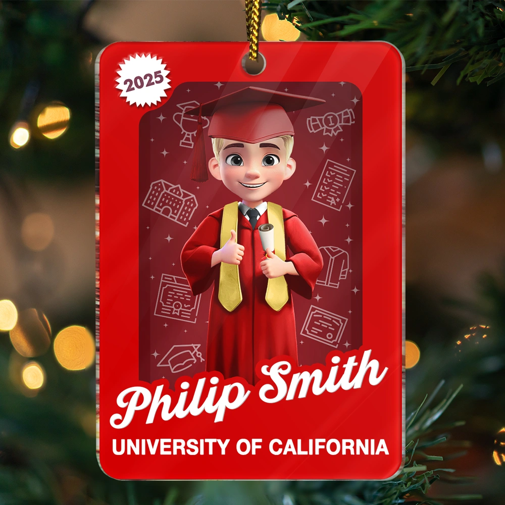 Gift For Yourself,Gift For Women,Gift For Men,Christmas,Happy,Graduation - 3D Effect Graduation Toy Box - Personalized Custom Shaped Acrylic Ornament