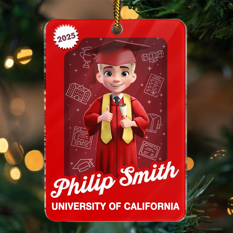 Gift For Yourself,Gift For Women,Gift For Men,Christmas,Happy,Graduation - 3D Effect Graduation Toy Box - Personalized Custom Shaped Acrylic Ornament