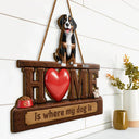 Top Market,Adorable,Pet Lovers,Vector - 3D Effect Home Is Where My Dogs Cats Are - Personalized Custom Shaped Wood Sign