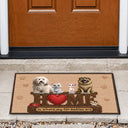 Adorable,Indoor Decor,Pet Lovers,Vector - 3D Effect Home Is Where My Dogs Cats Are Faux Embroidery Effect - Personalized Doormat