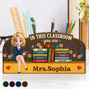 Teacher,Inspirational,Back To School,Vector - 3D Effect In This Classroom You Are Kind Loved - Personalized Wooden Pen Pencil Holder