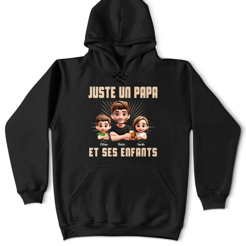 Gift For Husband,Parents,Gift For Yourself,Gift For Men,Gift For Father,Dad - Daughters (Adult),Dad - Daughters (Young),Dad - Sons,Dad - Children,Happy,French,Non-Eng,Vector,Proud - 3D Effect Juste Un Papa Et Sa Fille - T-Shirt Personnalisé