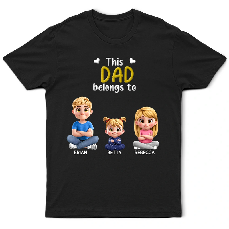 3D Effect Kid Cross Arm This Grandpa Belongs To - Personalized T Shirt