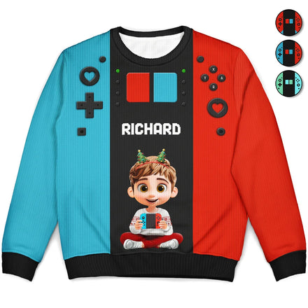 3D Effect Kids Gamer - Personalized Unisex Ugly Sweater