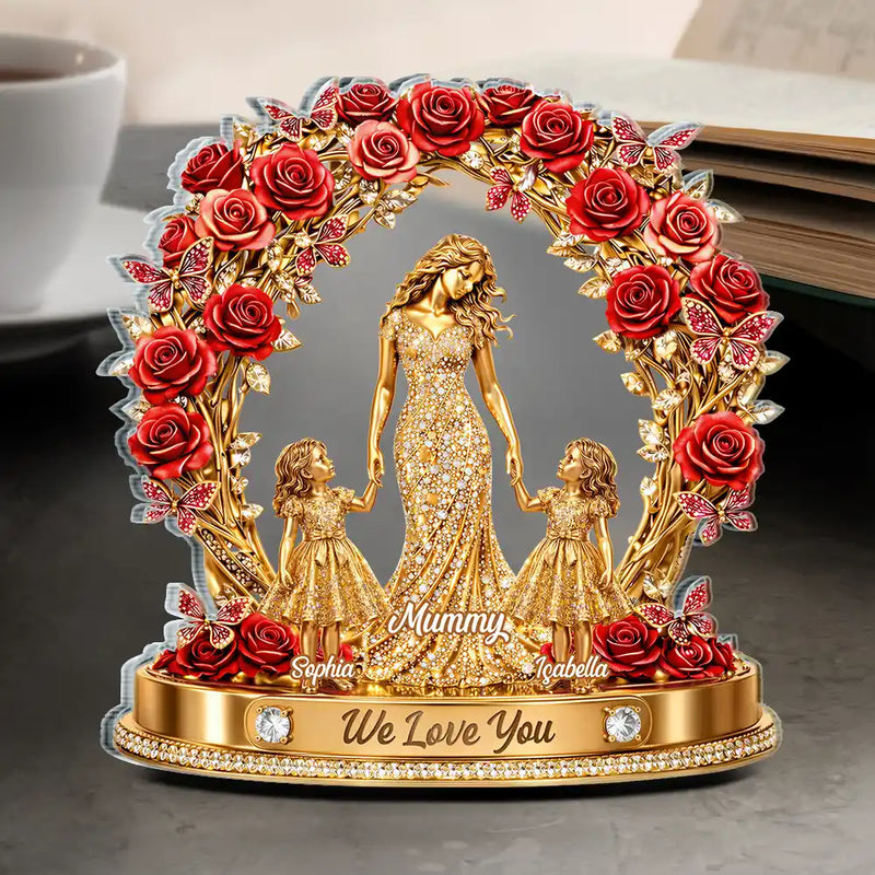 Gift For Mother,Single Mom,Gift For Women,Happy,Top Market,Top Market,Icon - 3D Effect Mom We Love You - Personalized Custom Shaped Acrylic Plaque