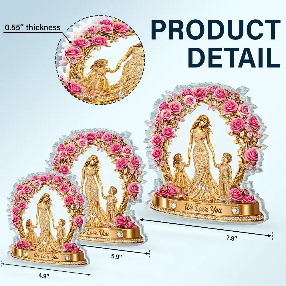 Gift For Mother,Single Mom,Gift For Women,Happy,Top Market,Top Market,Icon - 3D Effect Mom We Love You - Personalized Custom Shaped Acrylic Plaque