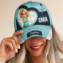 Nurse,Gift For Women,Gift For Men,Happy,Gift For Yourself,Vector,Proud - 3D Effect Nurse Job Title - Personalized Classic Cap