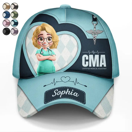 3D Effect Nurse Job Title - Personalized Classic Cap