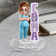 Nurse, Proud, Vector - 3D Effect Nurse Name - Personalized Acrylic Shaking Stand