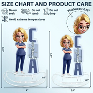 Nurse, Proud, Vector - 3D Effect Nurse Name - Personalized Acrylic Shaking Stand