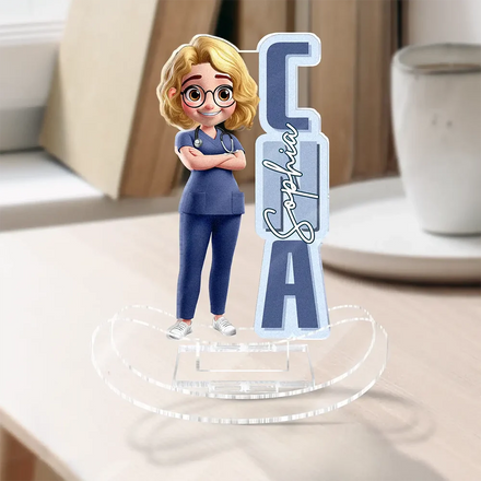 3D Effect Nurse Name - Personalized Acrylic Shaking Stand
