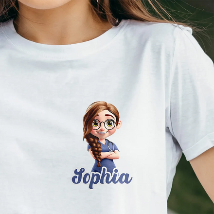 3D Effect Nurse Name - Personalized T Shirt