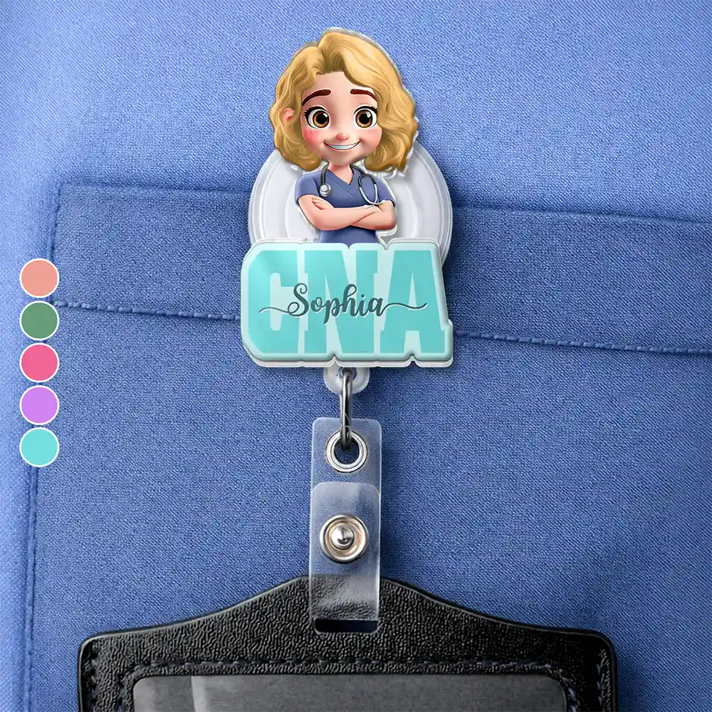 3D Effect Nurse Name Job Title - Personalized Badge Reel