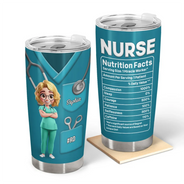 Nurse,Gifts For Colleagues,Gift For Bestie,Happy - 3D Effect Nurse Nutrition Facts - Personalized Tumbler