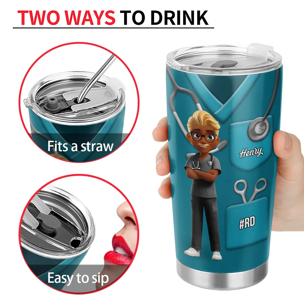 Nurse,Gifts For Colleagues,Gift For Bestie,Happy - 3D Effect Nurse Nutrition Facts - Personalized Tumbler