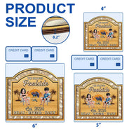 Poolside,Outdoor Decor,Summer,Gift For Couples,Humorous,Vector - 3D Effect Sea Shells Frame Poolside Paradise - Personalized Custom Shaped Wood Sign