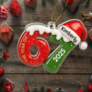 Funny, Gift For Kids, Gift For Grandkids, Christmas - 3D Effect Six Seven Funny Slang - Personalized Custom Shaped Acrylic Ornament