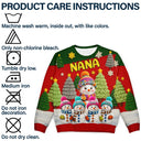 Gift For Grandma,Grandma,Grandkids,Gift For Grandkids,Happy,Christmas,Top Market - 3D Effect Snowman Grandma Nana & Grandkids - Personalized Unisex Ugly Sweater