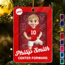 Gift For Yourself, Gift For Women, Gift For Men, Christmas, Happy - 3D Effect Soccer Player Toy Box - Personalized Custom Shaped Acrylic Ornament