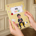 Back To School,Teacher,Proud,Vector,Alternating Color Text - 3D Effect Teacher Composition Notebook Theme - Personalized Hardcover Journal