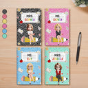 Back To School,Teacher,Proud,Vector,Alternating Color Text - 3D Effect Teacher Composition Notebook Theme - Personalized Hardcover Journal