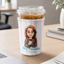 Officer,Vector,Happy - 3D Effect Coworker Boss Teacher With Name - Personalized Iced Coffee Sleeve