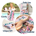 Beach,Summer,Top Market,Teacher,Humorous,Vector - 3D Effect Tired Teacher Summer Club - Personalized Beach Towel