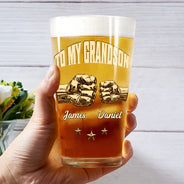 Inspirational,Icon - 3D Effect To My Son Just Do Your Best - Personalized Beer Glass