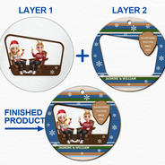 Gift For Couples, Travel, Christmas, Happy - 3D Effect Travel Couple Adventure Together Since - Personalized 2-Layered Mix Ornament