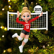 Gift For Yourself,Happy,Christmas,Gift For Women,Non-Eng - 3D Effect Volleyball Girl - Personalized Custom Shaped Acrylic Ornament
