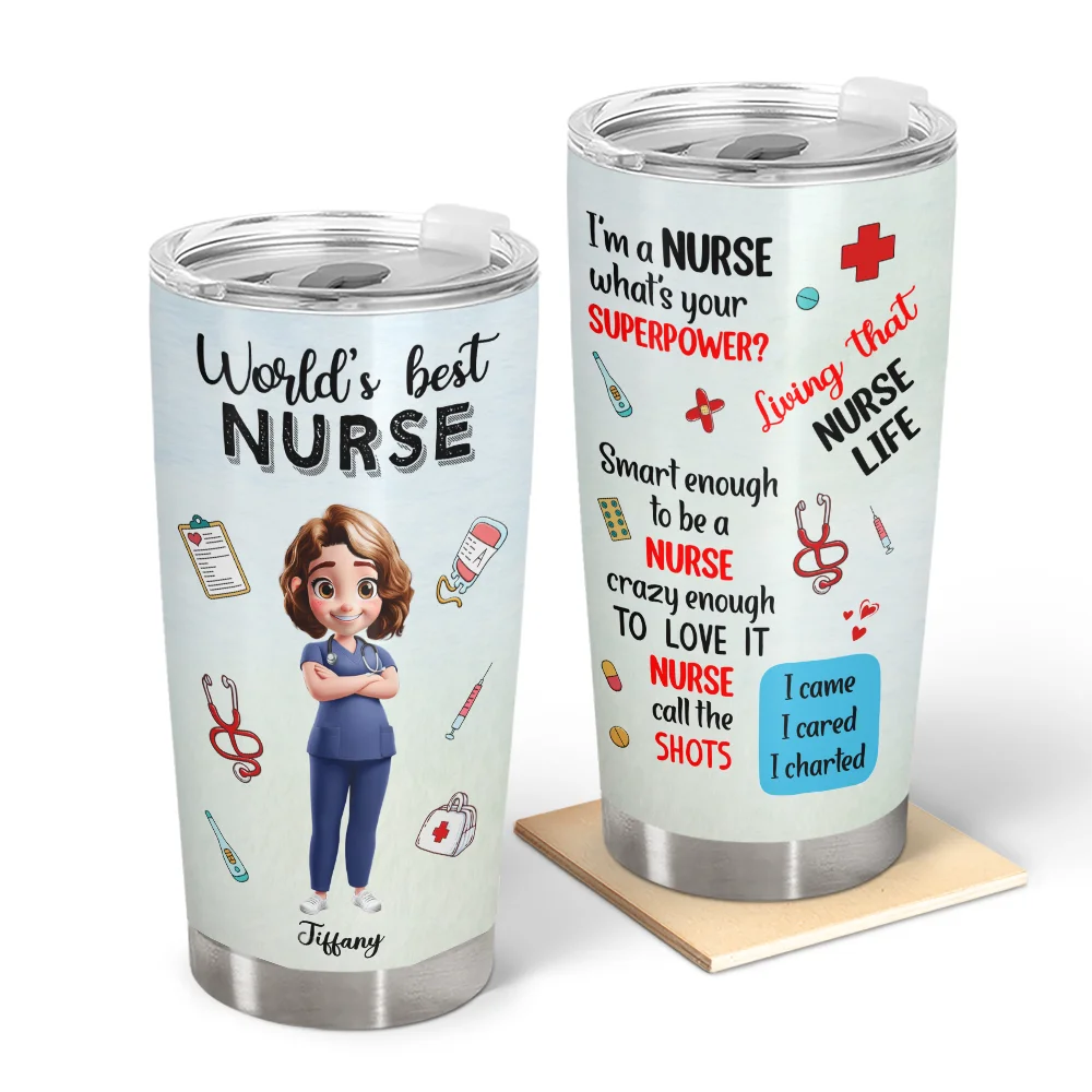3D Effect World's Best Nurse - Personalized Tumbler