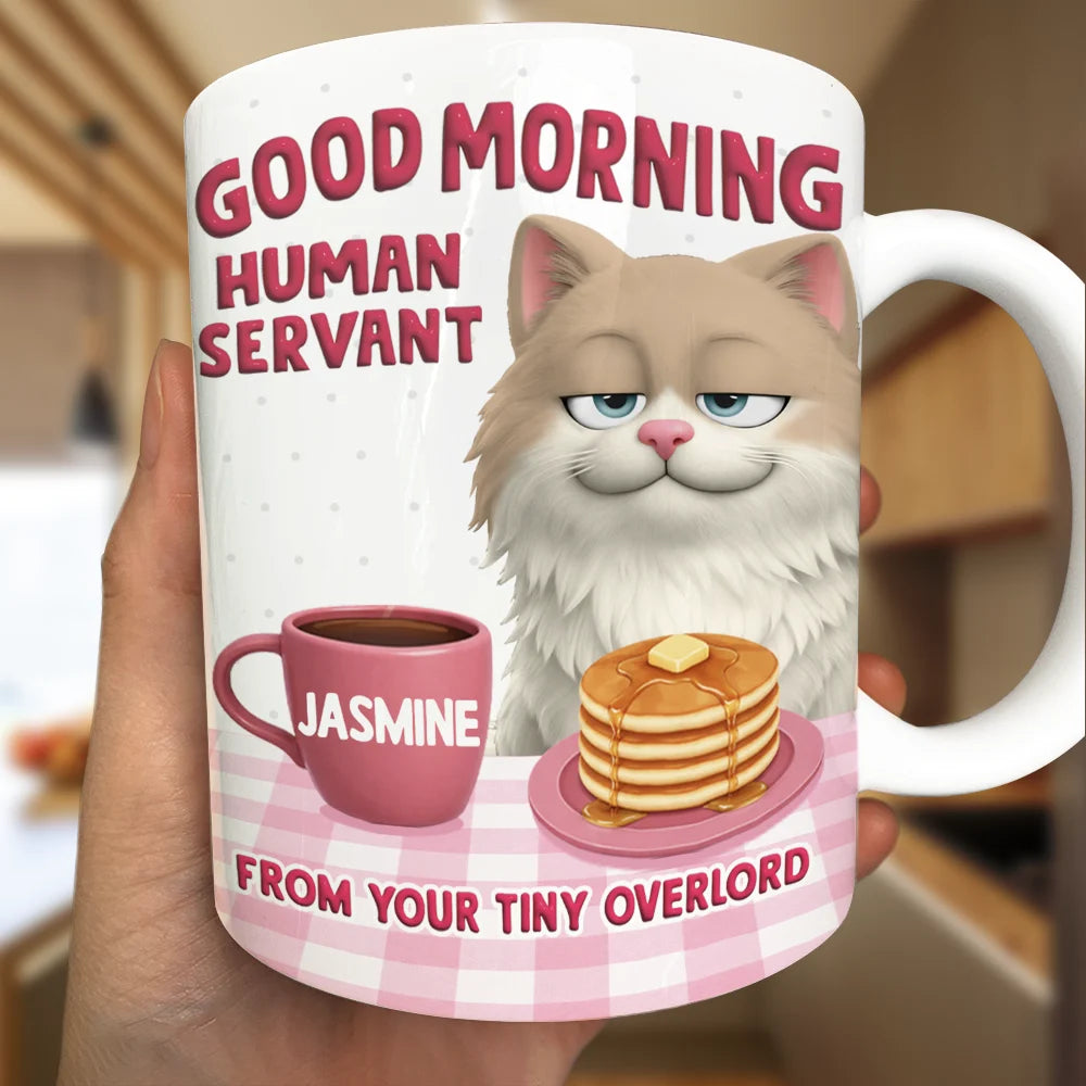 3D Effect Your Tiny Furry Overlords - Personalized White Edge-to-Edge Mug