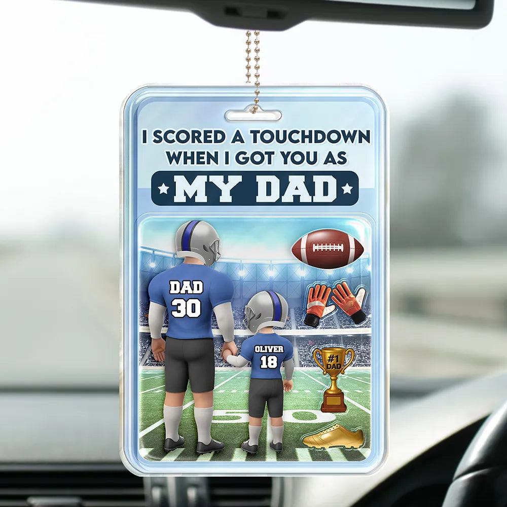 3D Figure American Football I Got You As My Dad - Personalized Acrylic Car Hanger