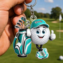 Top Market,Golf,Gift For Yourself,Vector,Happy - 3D Golf Ball Golfer - Personalized Acrylic Keychain