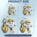 Top Market,Golf,Gift For Yourself,Vector,Happy - 3D Golf Ball Golfer - Personalized Acrylic Keychain