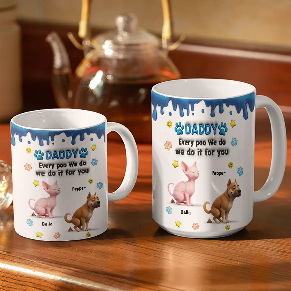 Dog Dad,Dog Mom,Dog Lovers,Cat Dad,Cat Mom,Cat Lovers,Pet Dad,Pet Mom,Pet Lovers,Gift For Father,Gift For Mother,Funny,Top Market,Top Market,Vector - 3D Inflated Effect Dog Cat I Do It For You - Personalized White Edge-to-Edge Mug